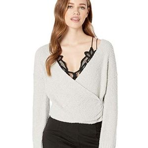 New Free People Gray Sensual Wrap Sweater
